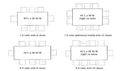 seater dining table size