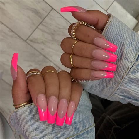 34 Pink Nail Designs That Ll Give You All The Inspo Pink Tip Nails