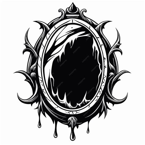 Intricate Gothic Mirror With Ornate Frame And Dripping Design Premium