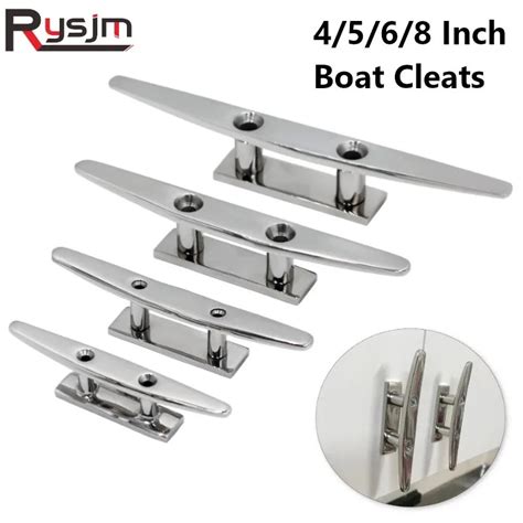 4 5 6 8 Low Flat Cleat 316 Stainless Steel 2 Hole Hardware Boat