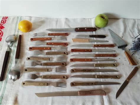 Vintage Cutlery Set of 10 Forks 13 Knives 2 Salad Spoons 1 - Etsy