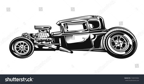 Isolated Illustration Hot Rod Car Stock Vector Royalty Free 720876904 Shutterstock