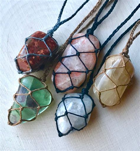 Handmade Macrame Crystal Necklaces Carry Their Energy With You