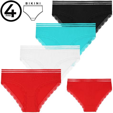 Figi damskie bikini z koronką S 2XL 3x4 pak Moraj B2B