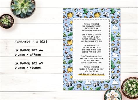 Caravan And Camping Poem Art Print Caravan T Etsy