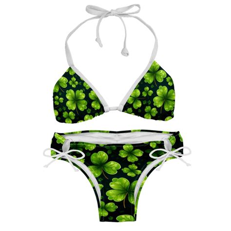 Saint Patrick S Day Detachable Sponge Adjustable Strap Bikini Set Two Pack Versatile