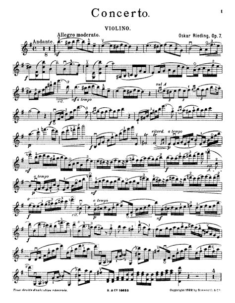 Violin Concerto Op 7 Rieding Oskar Imslp Free Sheet Music Pdf