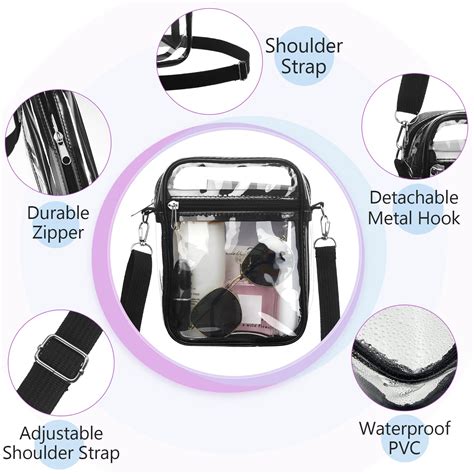Snapklik.com : 10 Pieces Clear Crossbody Purse Bag, Clear Bag Stadium