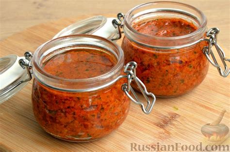 Рецепт: Соус "Песто Россо" с миндалём на RussianFood.com