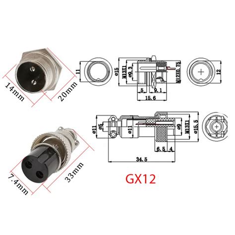 Разъем GX12-5, комплект мама + папа / Купить в RoboShop