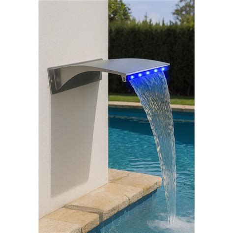 Cascata De Parede Para Piscina Com Led - Cascata Piscina De Parede Wave com LED Inox 304 20x30 cm | Shopee Brasil