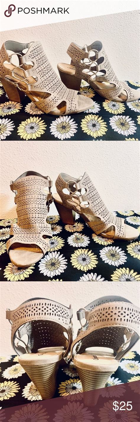 Cityclassified Laser Cut Out Stacked Heel Bootie