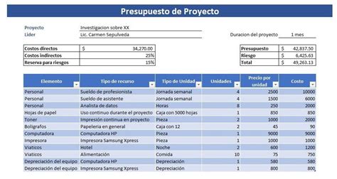 Presupuesto de un Proyecto Aprende Cómo Hacer en Plantillas VIP