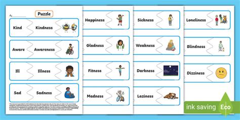 Suffix Ness Puzzle Game