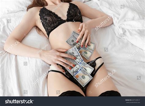 Sexy Woman Lingerie Money On Bed Stock Photo Shutterstock