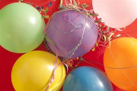 stock photo  colorful party balloons  streamers