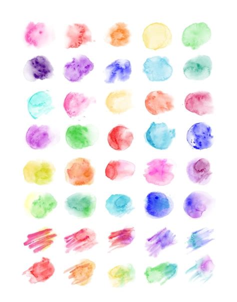 Premium Vector Set Of Rainbow Colors Watercolor Paint Stains