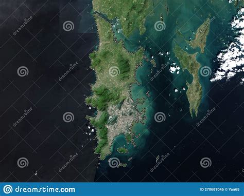 Phuket Thailand High Res Satellite No Legend Stock Illustration