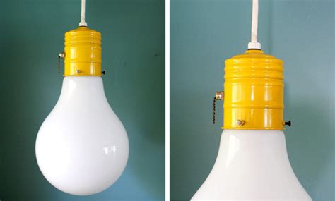 Black White Yellow Vintage Yellow Bulb Pendant Light