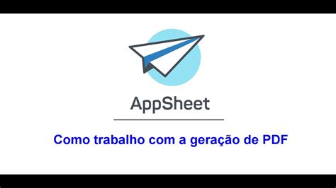 Appsheet PDF Aula 1 YouTube