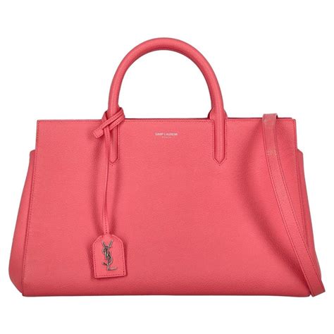 saint laurent women handbags cabas rive gauche pink leather  sale