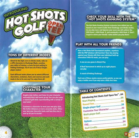 Hot Shots Golf Open Tee VGDB Vídeo Game Data Base