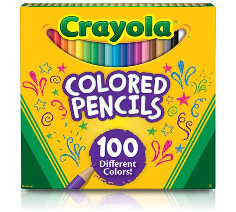 Crayola Colored Pencils, 100 Count, Vibrant Colors, Pre-sharpened, Art Tools, Great for Adult ...