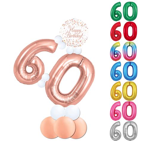 60th Birthday Numbers On A Slant Cardiff Balloons Open 6 Days