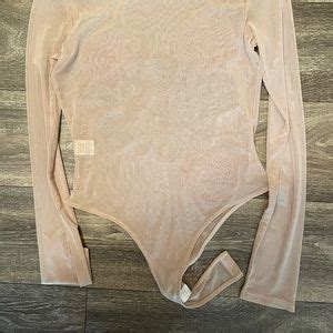 Windsor Tops New Nude Mesh Bodysuit With Floral Decals Poshmark