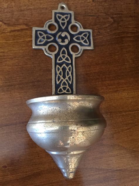 Black Brass Holy Water Font 75″ Kittys Irish Ts