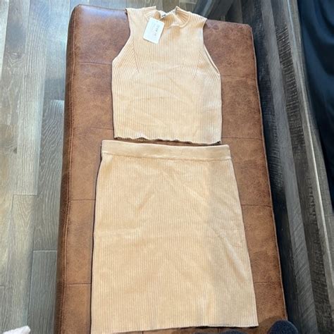 Reap The Sew Boutique Tops Reap The Sew Boutique Nude Two Piece Set Poshmark