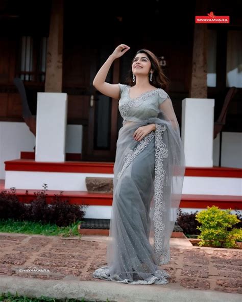 Malayalam Actress Manasa Radhakrishnan Looks Stunning In Saree See