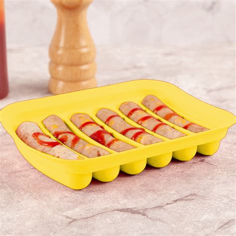 Honeeladyy Roast Sausage Silicone Molds, 6 Cavities Sausage Hot Dogs