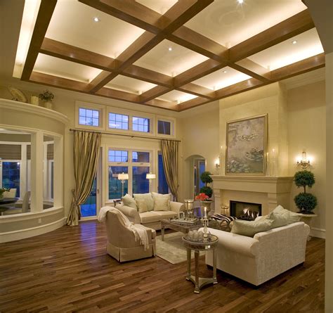 Потолок в загородном доме - 46 фото