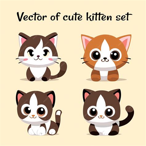 Premium Vector Vector Of Cute Kitten Set