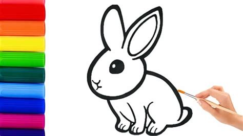Рисование, раскрашивание и живопись кролика для детей и малышей Как ...