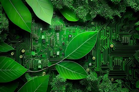 premium ai image     computer   green background