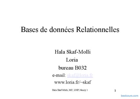 Cours Base De Données Relationnelles Pdf