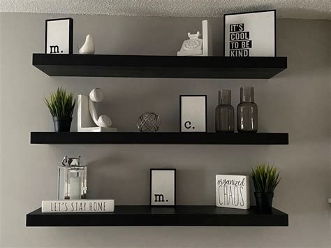 Black Floating Shelves For Stylish Home Decor