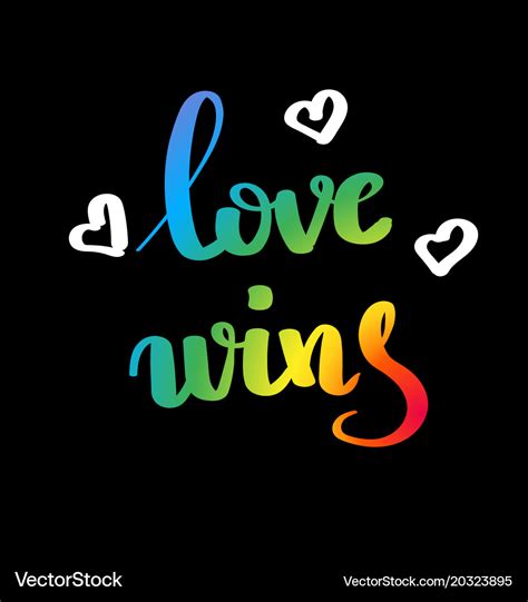 Love Wins Gay Pride Slogan With Hand Written Vector Image