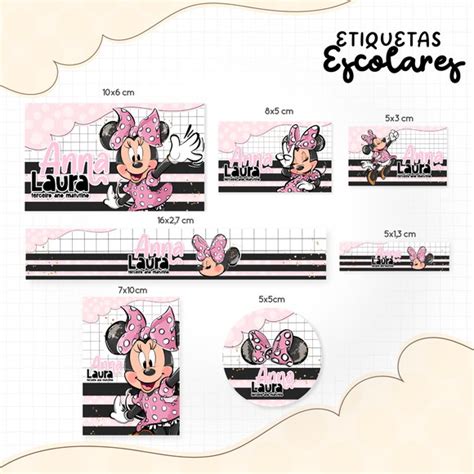 Etiqueta Escolar Minnie Rosa Para Imprimir Produtos Elo