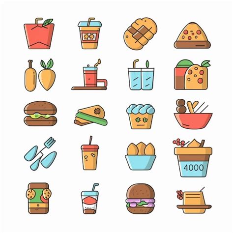 Premium Vector Food Icon Vector Set