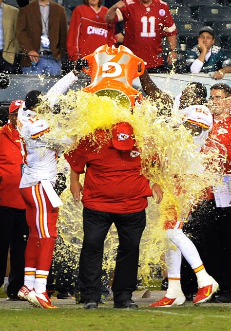 Andy Reid Received A Gatorade Bath After The Kc Chiefs Victory Over The