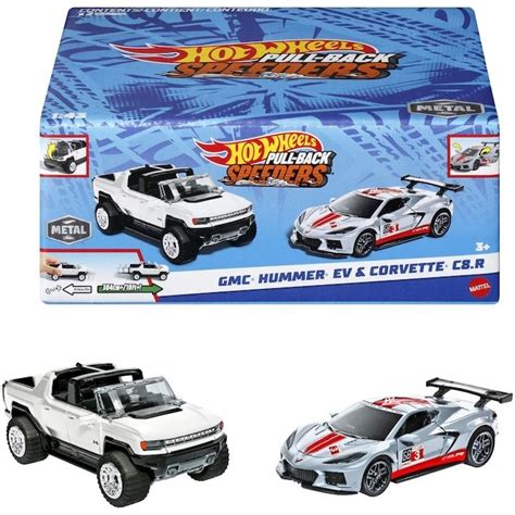 Set Za Igru Hot Wheels Pull Back Speeders Gmc Hummer Ev Corvette C R Ozone Hr