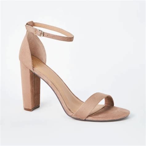 JustFab Shoes Block Heeled Nude Sandal Nib Poshmark