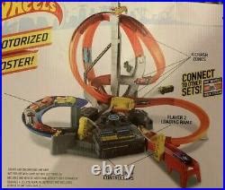 Car Track Set Hot Wheels Spin Storm Dual Motorized Booster High Speed Multi Lane Loops Car Set