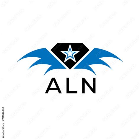 aln letter logo technology icon blue image  white background aln