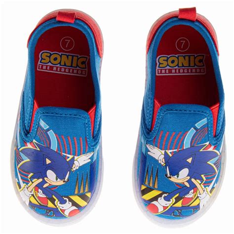 sega sonic  hedgehog boys light  slip  canvas sneakers toddler