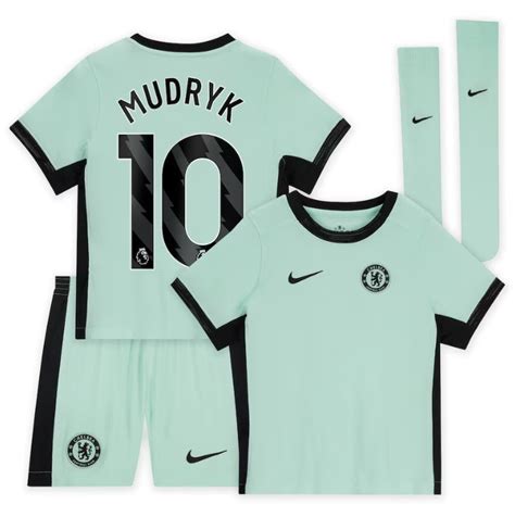 Mudryk Chelsea 2324 Third Kids Kit Soccerarmor