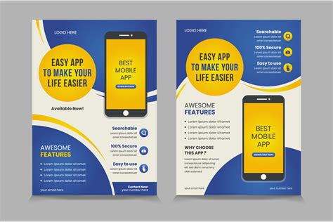 Mobile App Promotion Flyer Design Graphic By Thedesignsource088